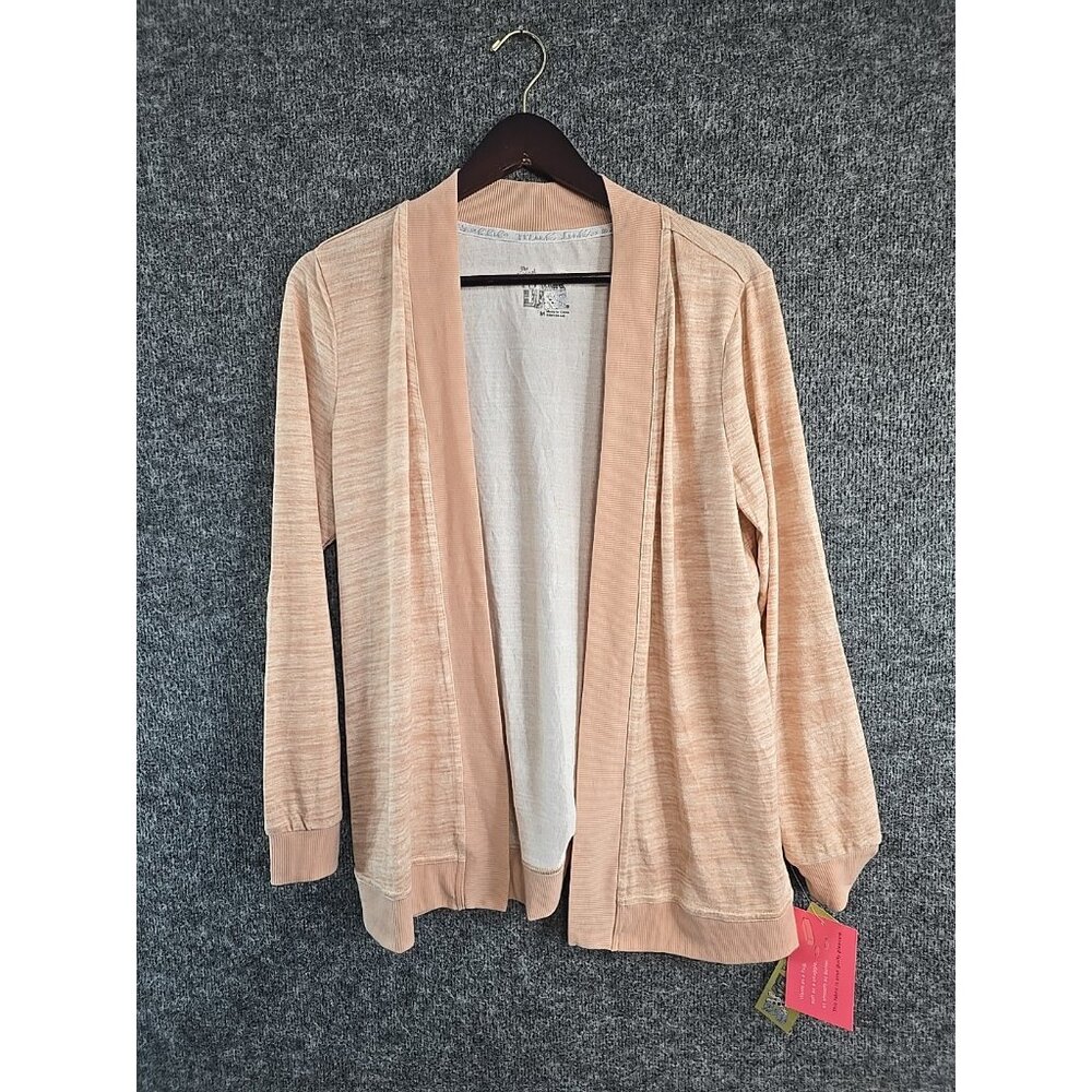 The Original Muk Luks Women's Long Sleeve Open Cardigan Pink M